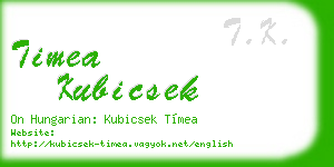 timea kubicsek business card