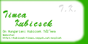 timea kubicsek business card